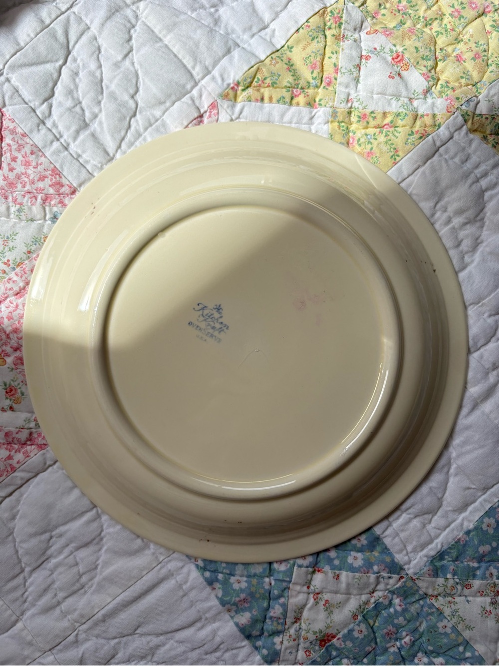Vintage Kitchen Kraft Cream Floral Ceramic Serving Plate Bowl Floral Tulip MCM - Picture 7 of 14